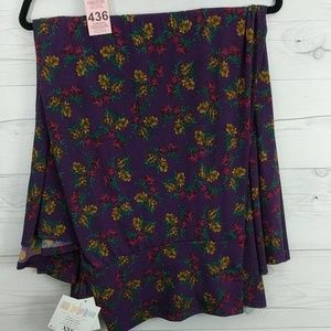 LuLaRoe XXS Purple & Floral Maxi Skirt